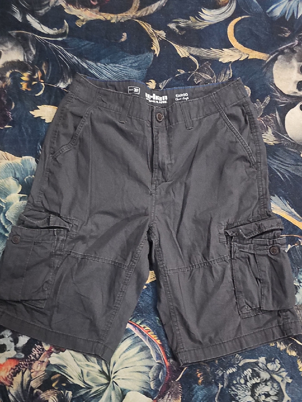 urban pipeline Gray Cargo Shorts with Multiple Pockets